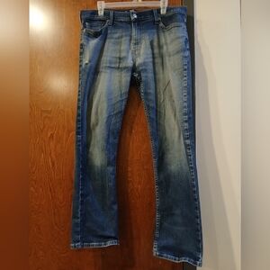 HOLLISTER 'SLIM STRAIGHT' distressed medium wash jeans